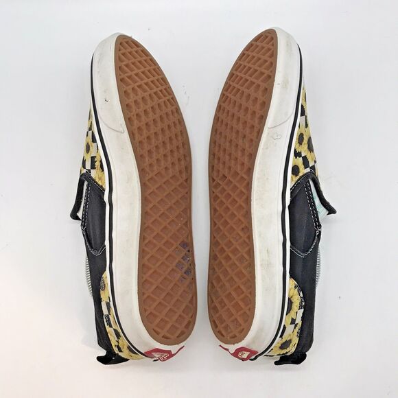 VANS Asher Sunflower Checkerboard Slip On Sneakers Women’s Missy 6 Skate Shoes - Picture 7 of 10
